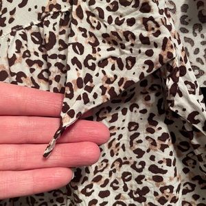 Freddie’s of Pinewood bishop blouse silky material leopard print
